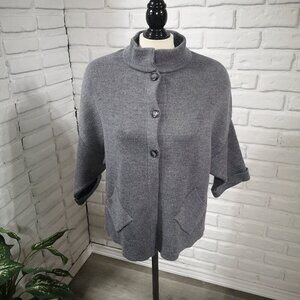 Cocogio Made in Italy Grey Ladies Size Medium Merino Wool Blend Cardigan